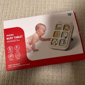 Solid Puzzle Busy Tablet - White, Gray, Green, Yellow